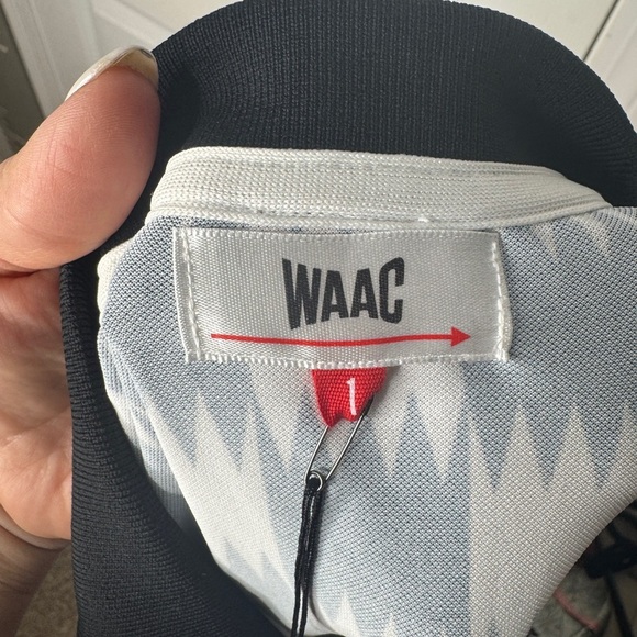 WAAC NWT Men’s Black White Checkered Golf Polo Size 1/L - Picture 5 of 8